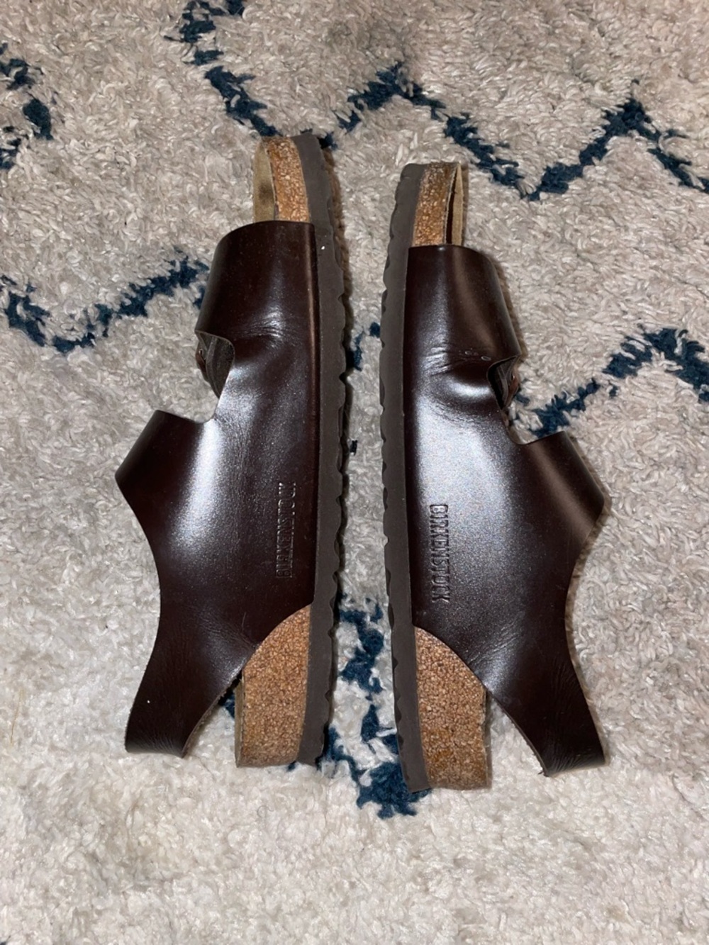 Birkenstock Milano 41 regular/wide Brown Leather Slide Sandals with Cork Footbed